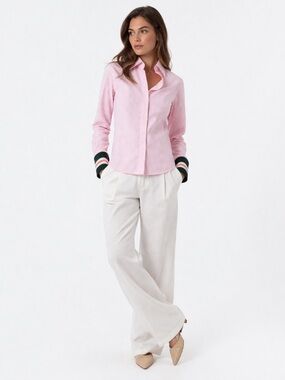 Classic Pink Stripe Button-Down Shirt